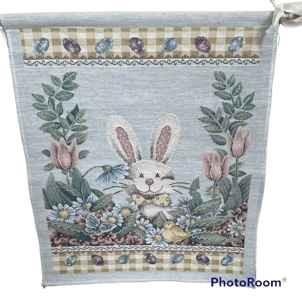New Creative Enterprises Tapestry Rabbit Bunny Easter Wall Hanging